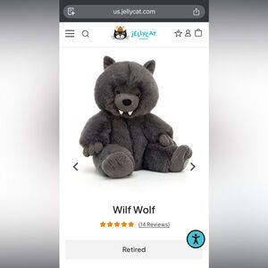 RETIRED Jellycat Wilf Wolf